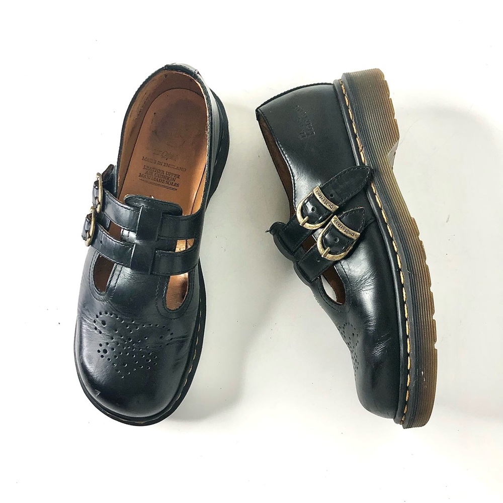 Dr Martens MIE 8065 Double Buckle Black Leather Mary Janes Women’s 10 Flats